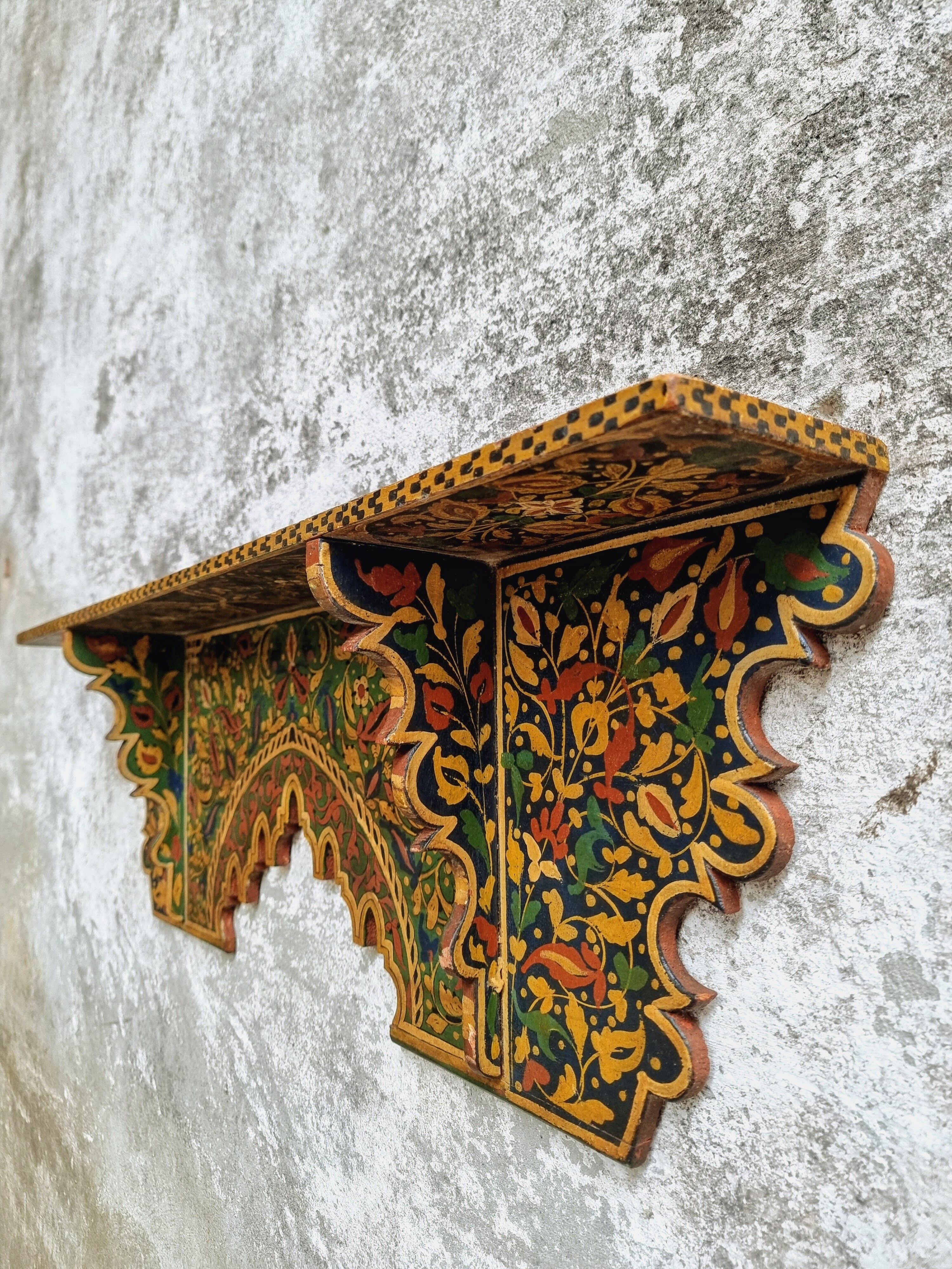 Old wall shelf wall rack handpainted