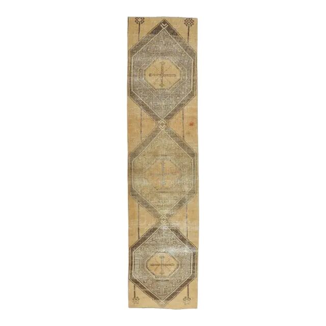 1970s Turkish Oushak Wool Runner Rug 78x319