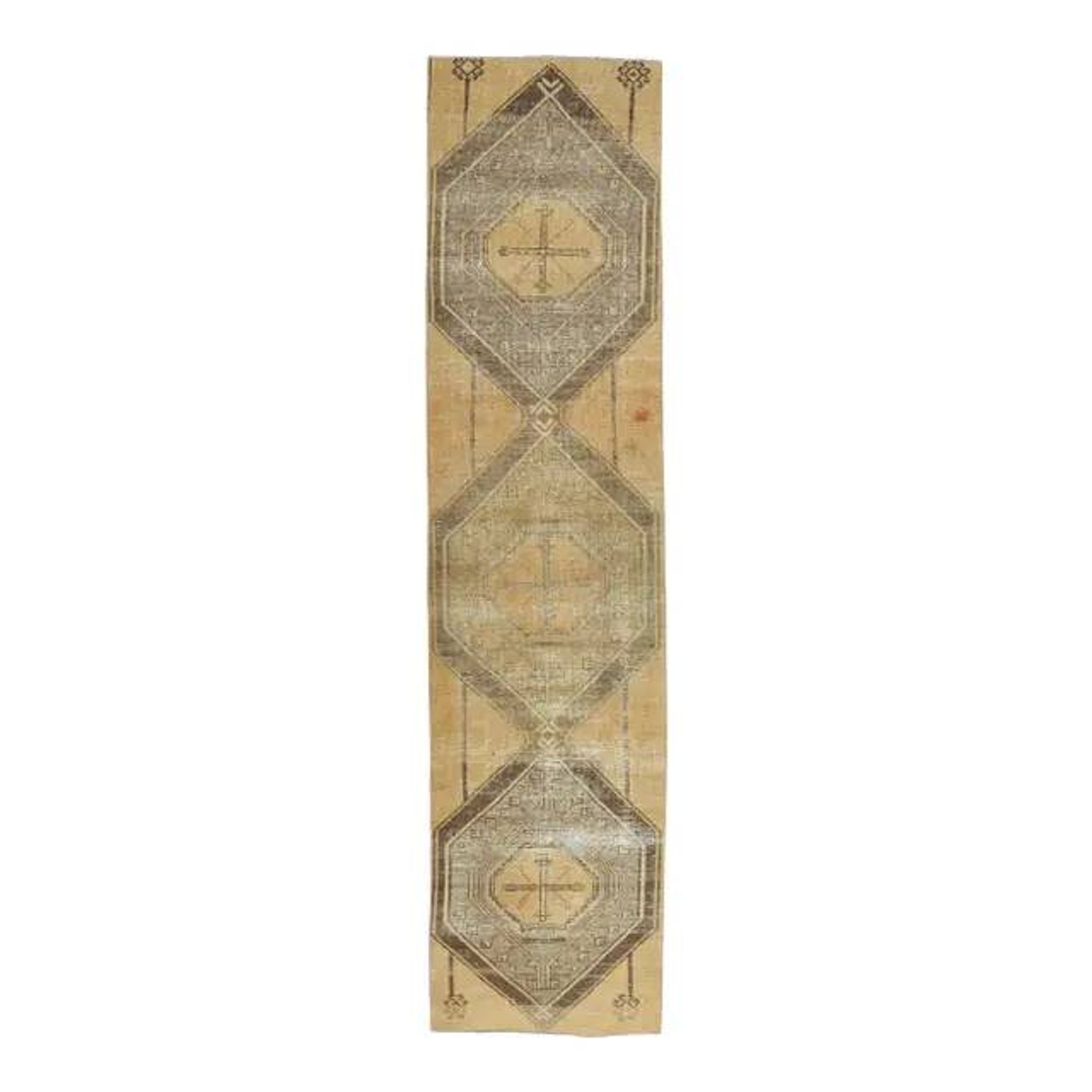 1970s Turkish Oushak Wool Runner Rug 78x319