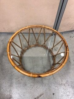 Vintage rattan coffee table year 70
