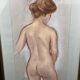 Le Falher (Lionel), Pastel female nude framed 20th century