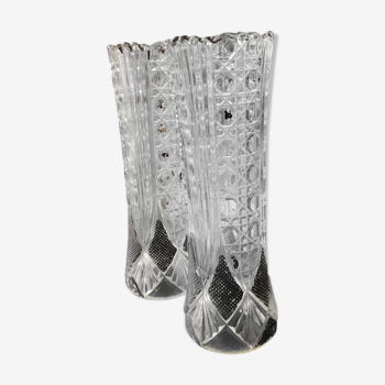 Crystal vase decorated with gilding