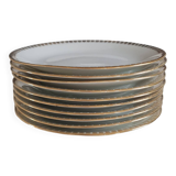 Set of 10 porcelain dessert plates