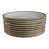 Set of 10 porcelain dessert plates