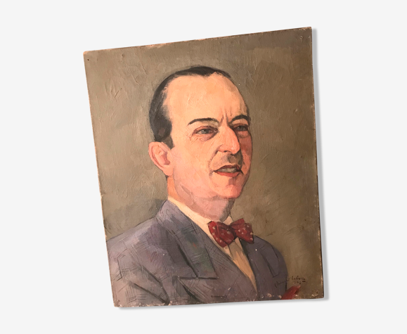 Portrait huile sur toile signée
