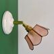 Vintage mother-of-pearl and brass wall lamp with lampshade
