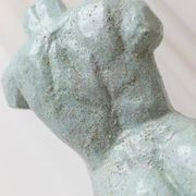 Statue de torse en céramique de studio - figure en argile céramique bleu clair - design Mid-Century