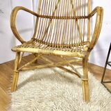 Paire fauteuils en rotin vintage