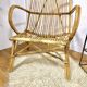 Pair vintage rattan armchairs