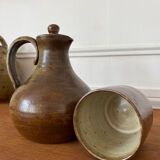 Stoneware teapot and cups