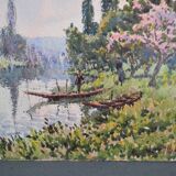 Georges Planes (1897-1977) Valley Landscape, Riverbank (double-sided)