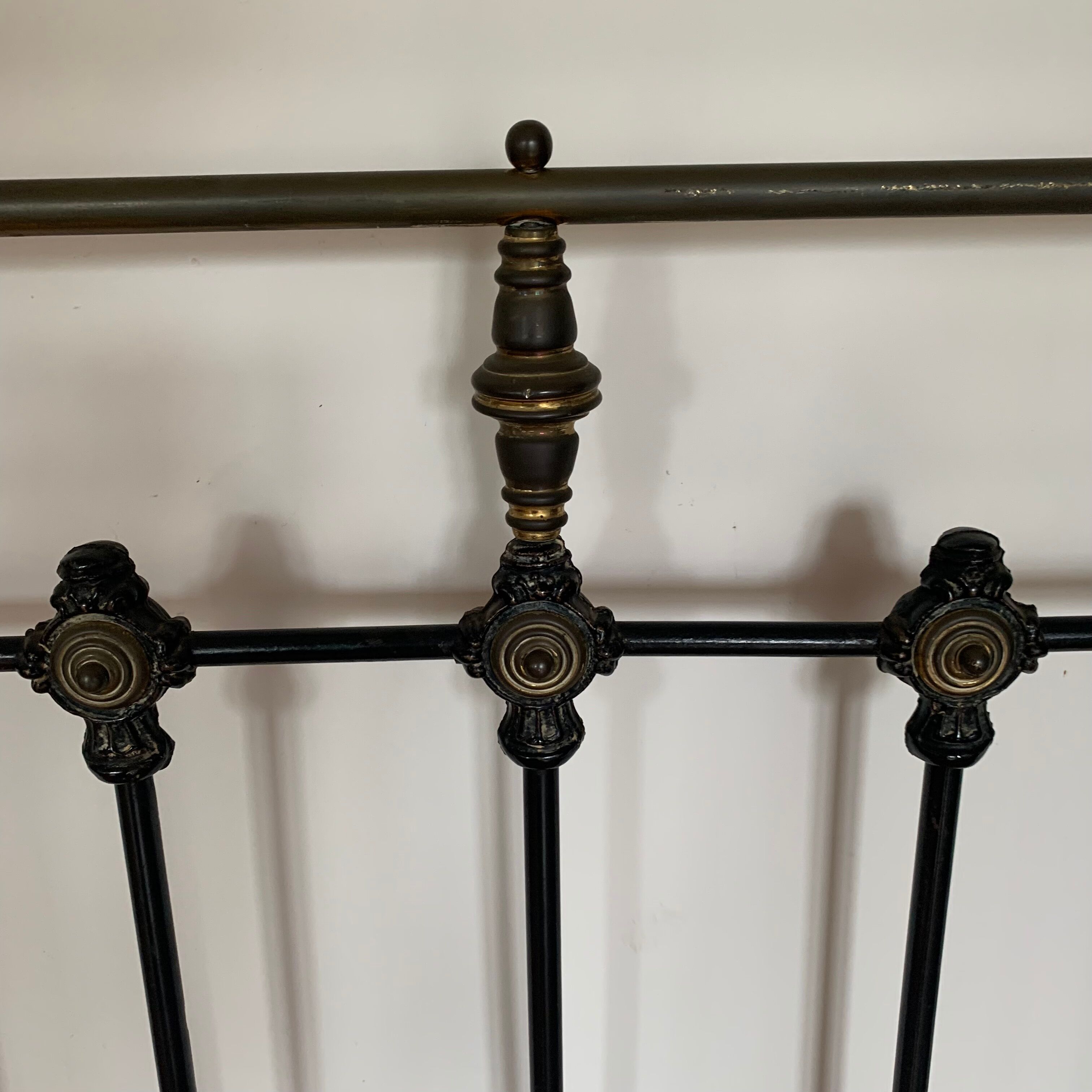 Victorian bed wrought iron and brass