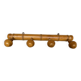 Patère ancienne, porte-manteau mural vintage en bois style bambou