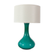 Vintage 1960s Portuguese Turquoise Opaline Glass Table Lamp