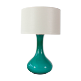 Lampe de table en verre opalin turquoise portugaise des années 1960
