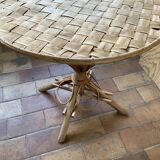 Table ronde en châtaignier vintage
