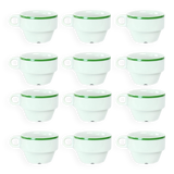 Lot de 12 tasses en porcelaine blanche de Lubiana, Pologne années 1960