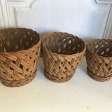 Wicker basket trio