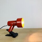 Vintage red clamp spotlight wall light