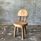 Small child's chair in natural blond teak back with three bars