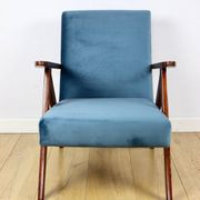 Fauteuil B-310 VAR en velours bleu mer - 2 pièces disponibles
