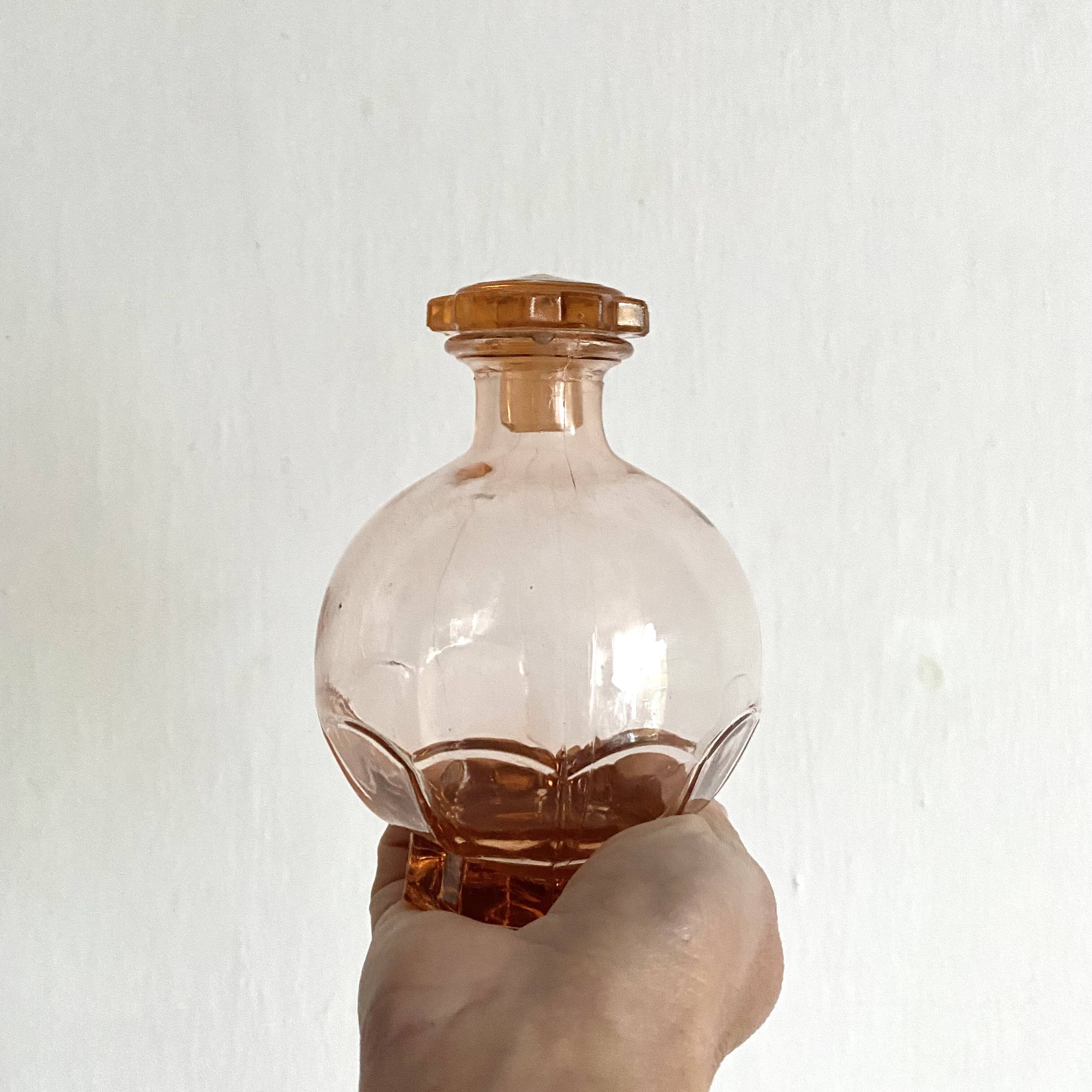 1950s pink glass carafes