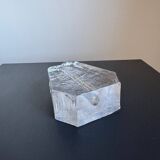 Textured glass button vase in mid-century brutalist style.