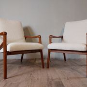 Pair of Jiroutek armchairs by Interier Praha, Vintage Czech 1960s