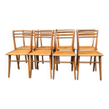 Set of 8 vintage 1960s bistro chairs