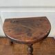 Tabouret de traite ancien style brutaliste tripode en bois tourné