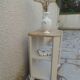 Beige vintage side tables, reimagined accent furniture.