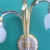 Pair of vintage Keria Italy silver and gold wall sconces