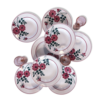 set of 8 hollow plates Primerose Ceranord