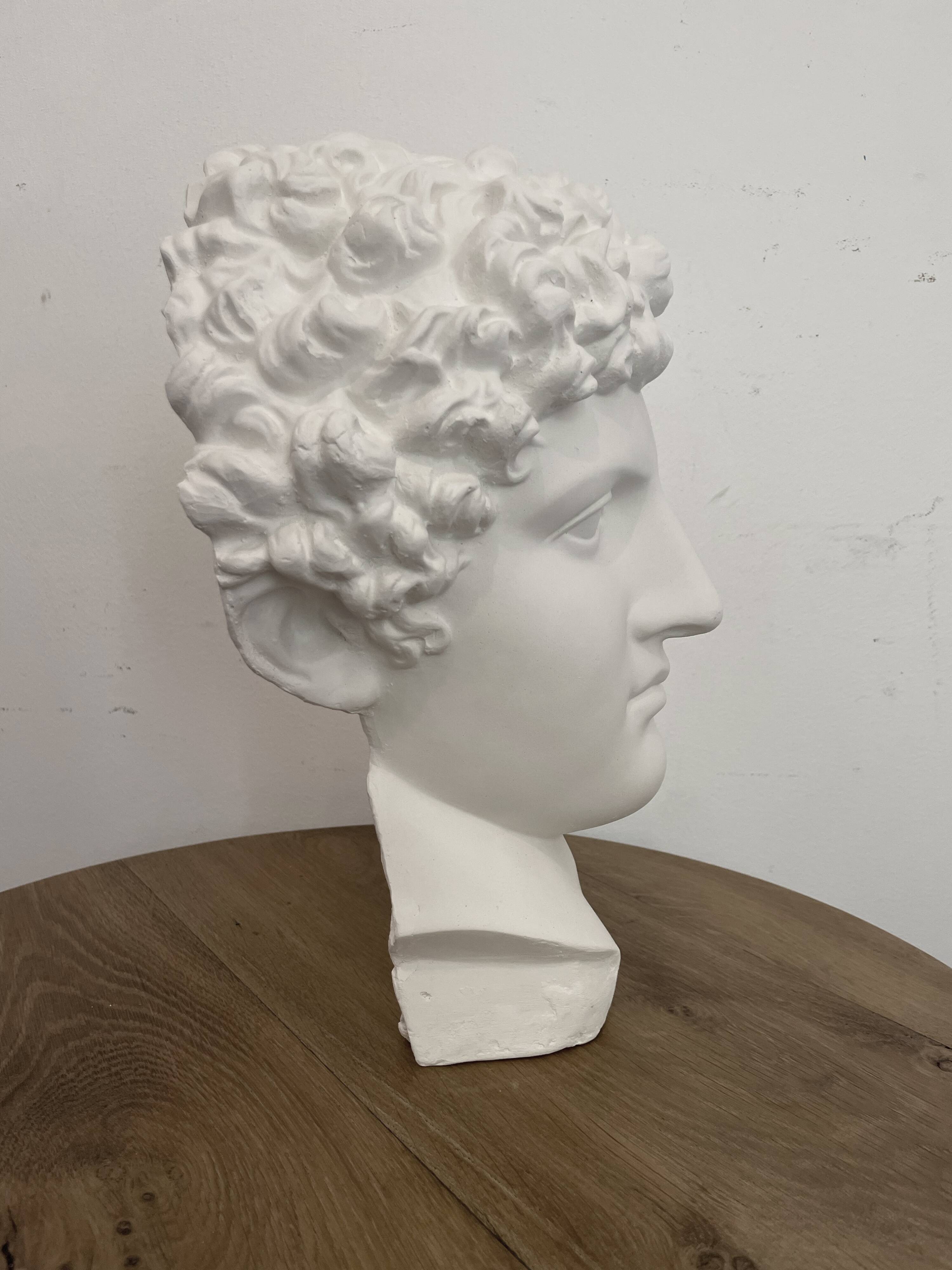 Greek head in polished white plaster