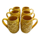 Handmade yellow pineapple mugs signed Kerangol made in Portugal.