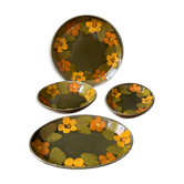 Lot de 4 plats vintage MBFA Pornic, modèle « Candice »
