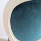 Vintage Louis XVI style chair in petrol blue velvet and patinated wood
