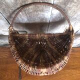 Old grape picker's basket wicker woven vines vintage wine