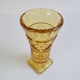 Art Deco Amber Glass Vase, 1940's.
