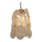 Suspension en laiton et verre / Lustre par Zelezny Brod, années 1970