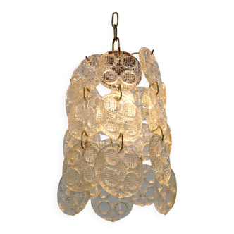 Design Brass and Glass Pendant / Chandelier by Zelezny Brod, 1970s