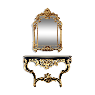 Console et miroir, par un ébéniste d'art