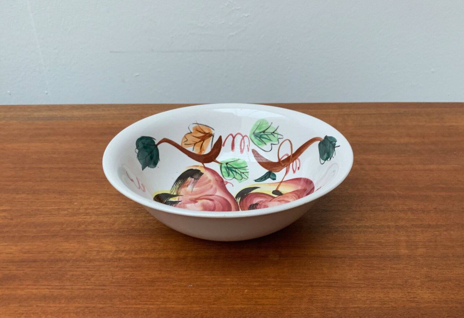 Bol en céramique vintage avec décor floral peint à la main de S.S. Crown, Japon