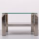 Table basse carrée en chrome et verre du milieu du siècle par Belgo chrome, années 1970