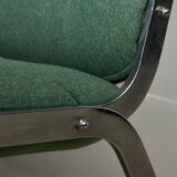 Chaise chromée vert menthe des années 1970