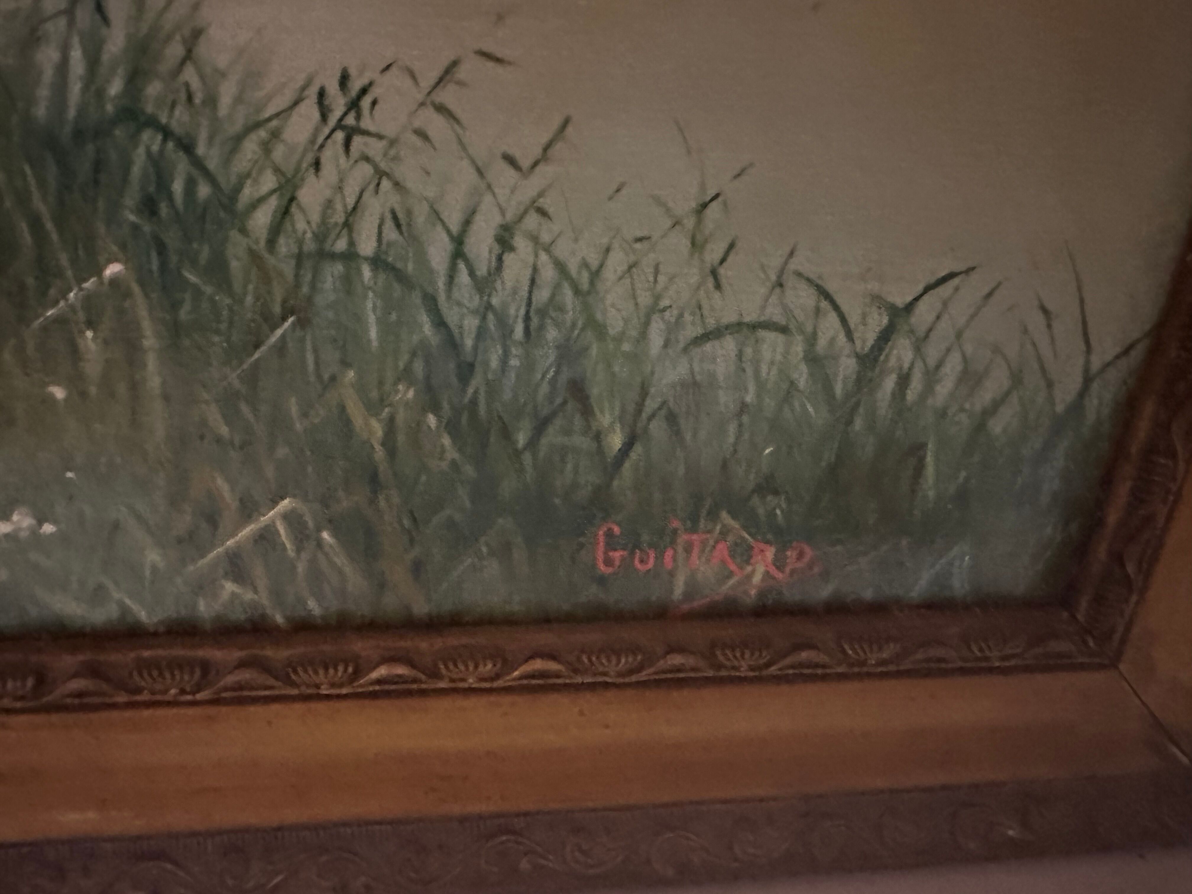 Huile sur panneau signé guitard