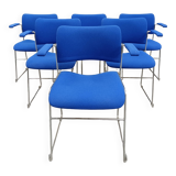 David Lincoln Rowland Set of 6 stackable armchairs model "Howe 40/4