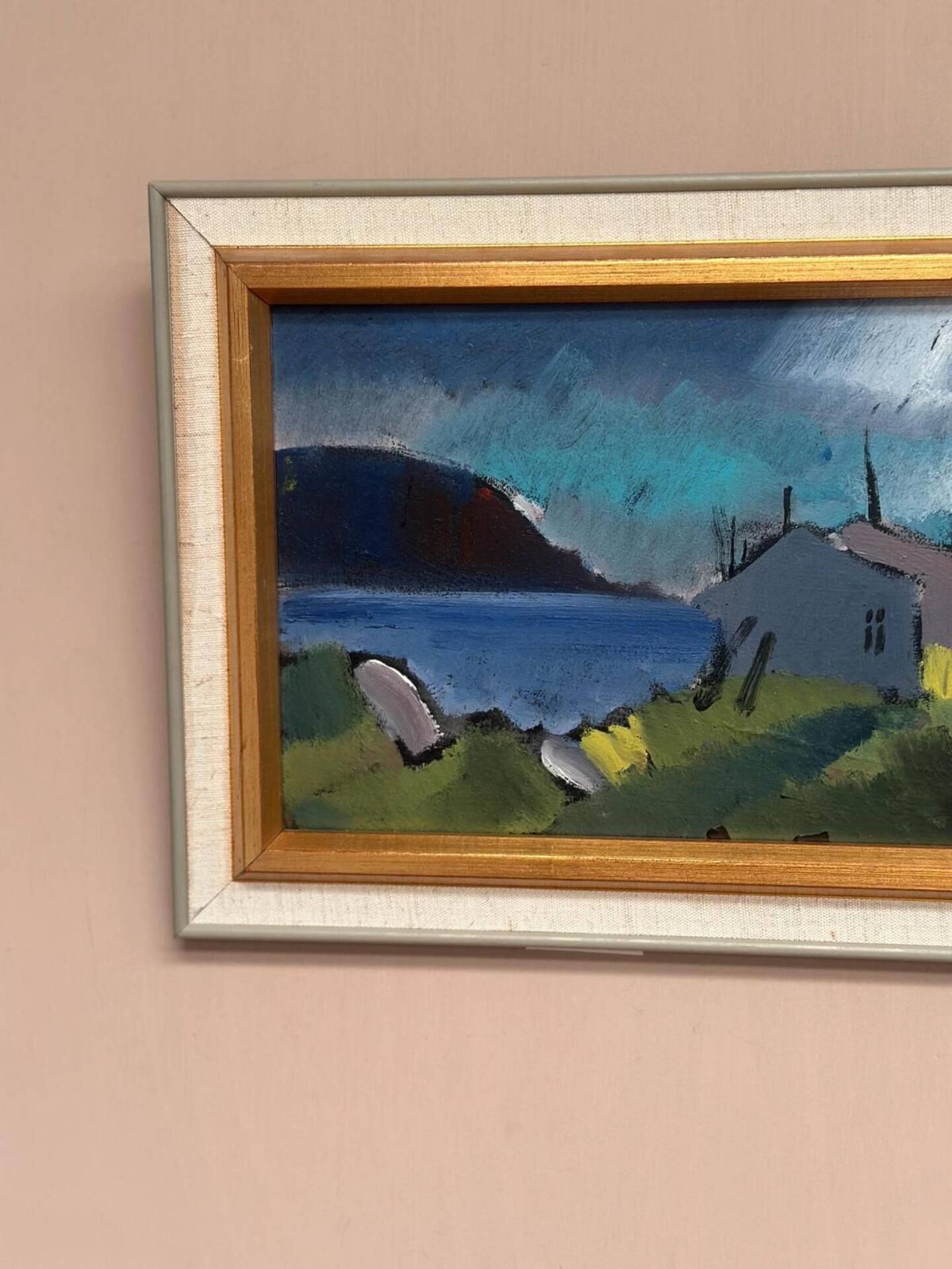 Original Swedish Oil On Panel – “Huts” By Bo Sjööberg