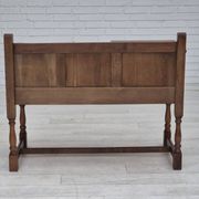 1960s, Danish bench, dark solid oak wood, plywood.