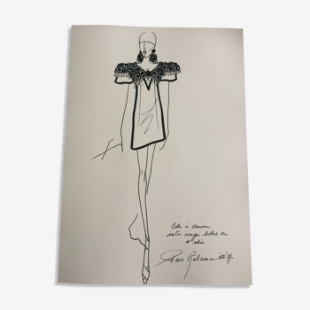 Fashion illustration by Paco Rabanne from the 90